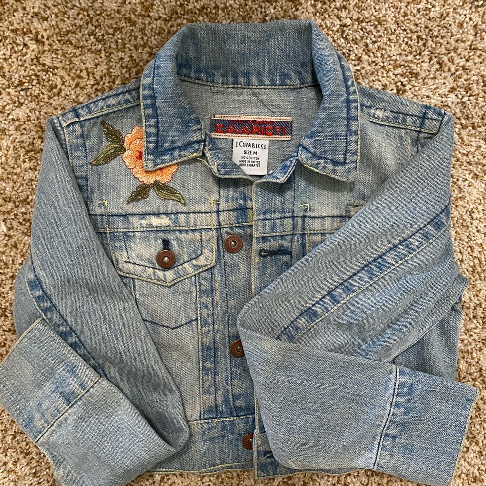 Crop weathered Jean jacket